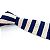 Gravata Slim Crochê Tricô Azul e Bege Listrada - Imagem 3