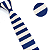 Gravata Slim Crochê Tricô Azul e Bege Listrada - Imagem 2