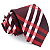 Gravata Slim Xadrez Vermelha Luxo - Imagem 1