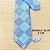 Gravata Slim Xadrez Azul Premium - Imagem 5