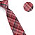 Gravata Slim Xadrez Vermelha Luxo - Imagem 2