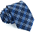 Gravata Slim Xadrez Azul Marinho Luxo - Imagem 1