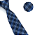 Gravata Slim Xadrez Azul Marinho Luxo - Imagem 2