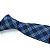 Gravata Slim Xadrez Azul Marinho Luxo - Imagem 3