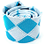 Gravata Slim Xadrez Azul Linha Elegante - Imagem 4