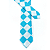 Gravata Slim Xadrez Azul Linha Elegante - Imagem 5