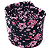 Gravata Slim Floral Preta e Rosa Linha Elegante - Imagem 4