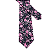 Gravata Slim Floral Preta e Rosa Linha Elegante - Imagem 5