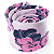Gravata Slim Floral Rosa Linha Elegante - Imagem 4