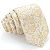 Gravata Slim Floral Bege Dourada Premium - Imagem 1