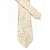 Gravata Slim Floral Bege Dourada Premium - Imagem 5
