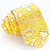 Gravata Slim Floral Amarela Luxo - Imagem 1