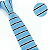 Gravata Slim Crochê Tricô Azul Serenity Listrada - Imagem 2