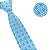 Gravata Slim Crochê Tricô Azul Trabalhada - Imagem 2
