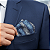 Lenço de Bolso Masculino Social Azul e Cinza Trabalhado - Imagem 2