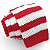 Gravata Slim Crochê Tricô Vermelha e Branca Listrada - Imagem 1