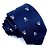 Gravata Slim Azul Caveira Premium - Imagem 1