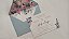 Convite Casamento Forrado Envelope Azul Serenity Santorini - Imagem 2