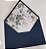 Convite Casamento Forrado Folhagem Envelope Azul Escuro - Imagem 3