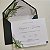 Convite Casamento Envelope Forrado  Verde Escuro Folhagem - Imagem 1