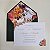Convite Casamento Envelope Forrado Verde Escuro Floral Laranja - Imagem 2