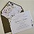 Convite Casamento Envelope Forrado Verde Oliva Floral Branco - Imagem 3