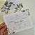 Convite Casamento envelope Forrado floral Branco com Folhagem - Imagem 2