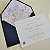 Convite Casamento Envelope Azul Escuro Forrado Floral - Imagem 1