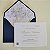 Convite Casamento Envelope Azul Escuro Forrado Floral - Imagem 2