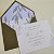Convite Casamento c/ Envelope Forrado Verde Oliva Folhagem - Imagem 1