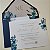 Convite Casamento Envelope Azul Escuro Forrado com Iniciais - Imagem 1