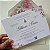 Convite Casamento c/ Envelope Forrado Floral Rosa Rosê c/ Metalizado - Imagem 3
