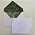 Convite Casamento c/ Envelope Forrado Verde Oliva - Imagem 1
