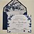 Convite Casamento Envelope Azul Escuro Forrado Folhagem - Imagem 1