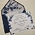 Convite Casamento Envelope Azul Escuro Forrado Folhagem - Imagem 2