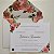 Convite Casamento Forrado Branco Perolado Floral Coral - Imagem 2