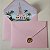 Convite Casamento Envelope Aquarela Rosa c/ Borda Relevo e lacre de cera - Imagem 3