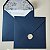 Convite Casamento Envelope Quadrado Forrado Azul Escuro com Lacre de Cera - Imagem 2