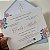 Convite Casamento C/ Envelope FORRADO Azul Serenity Floral - Imagem 2