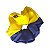 Scrunchie - Elástico de Cetim Azul  e Amarelo - Imagem 1