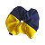 Scrunchie - Elástico de Crepe Azul  e Amarelo - Imagem 1