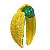 Turbante de Paetê Verde e Amarelo - Imagem 4