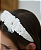 Tiara M de Veludo Branco com Flores - Imagem 4
