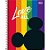 Caderno Capa Dura Mickey Rainbow Fundo Arco-Íris 160 Fls - Imagem 1