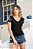 Tshirt Feminina Decote V Preta Rosália - Imagem 3