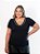 Tshirt Feminina Decote V Preta Thayla - Imagem 3