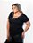Tshirt Feminina Decote V Preta Thayla - Imagem 4