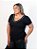 Tshirt Feminina Decote V Preta Thayla - Imagem 7