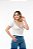 Tshirt Feminina Decote V Off White Samira - Imagem 3