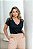 Tshirt Feminina Decote V Preta Donata - Imagem 2